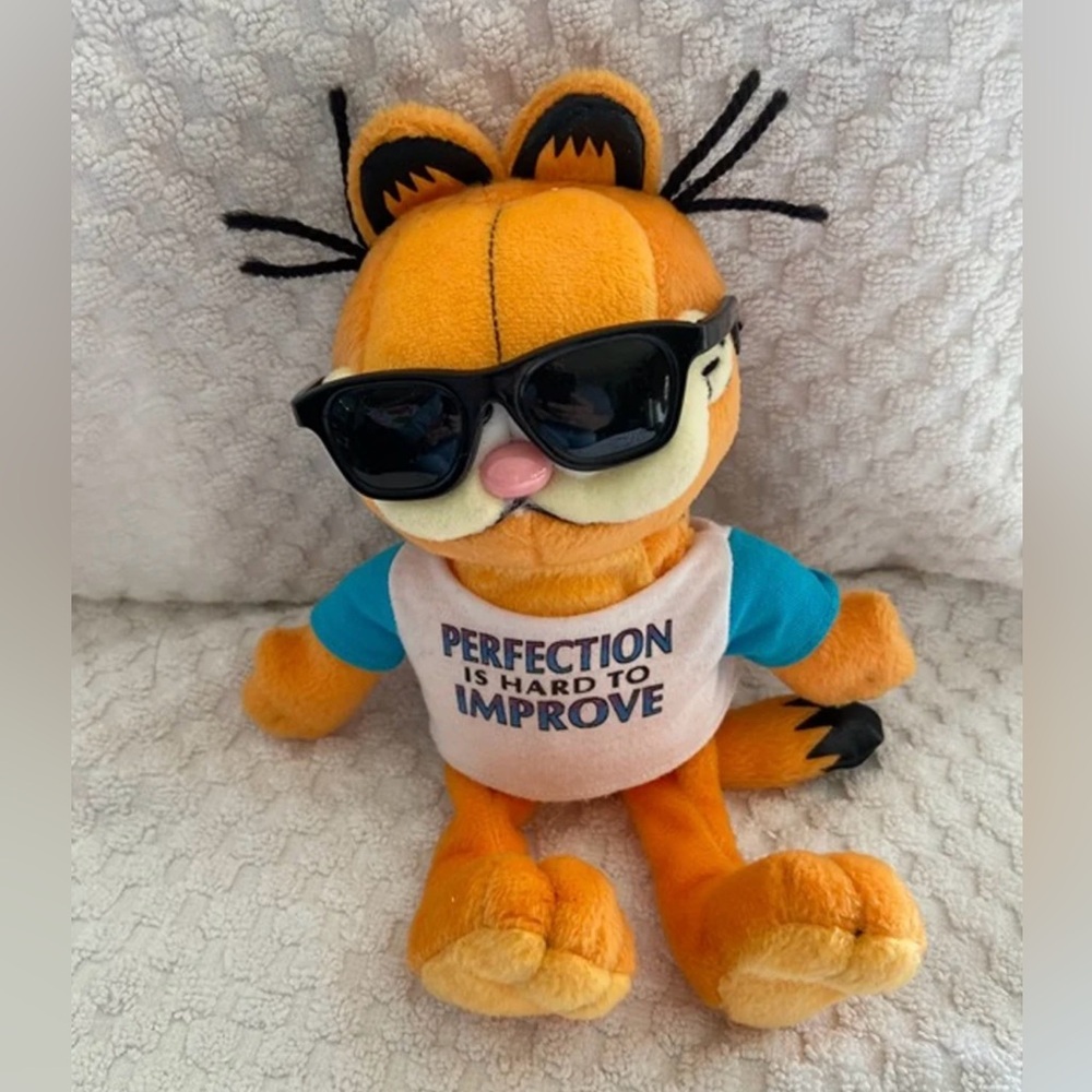 TY Beanie Babies Garfield Perfectly Lovable Doll Perfection Hard To Improve NWOT